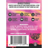 Back Label: Ingredient list and benefits of DOPE Musk Deodorant.