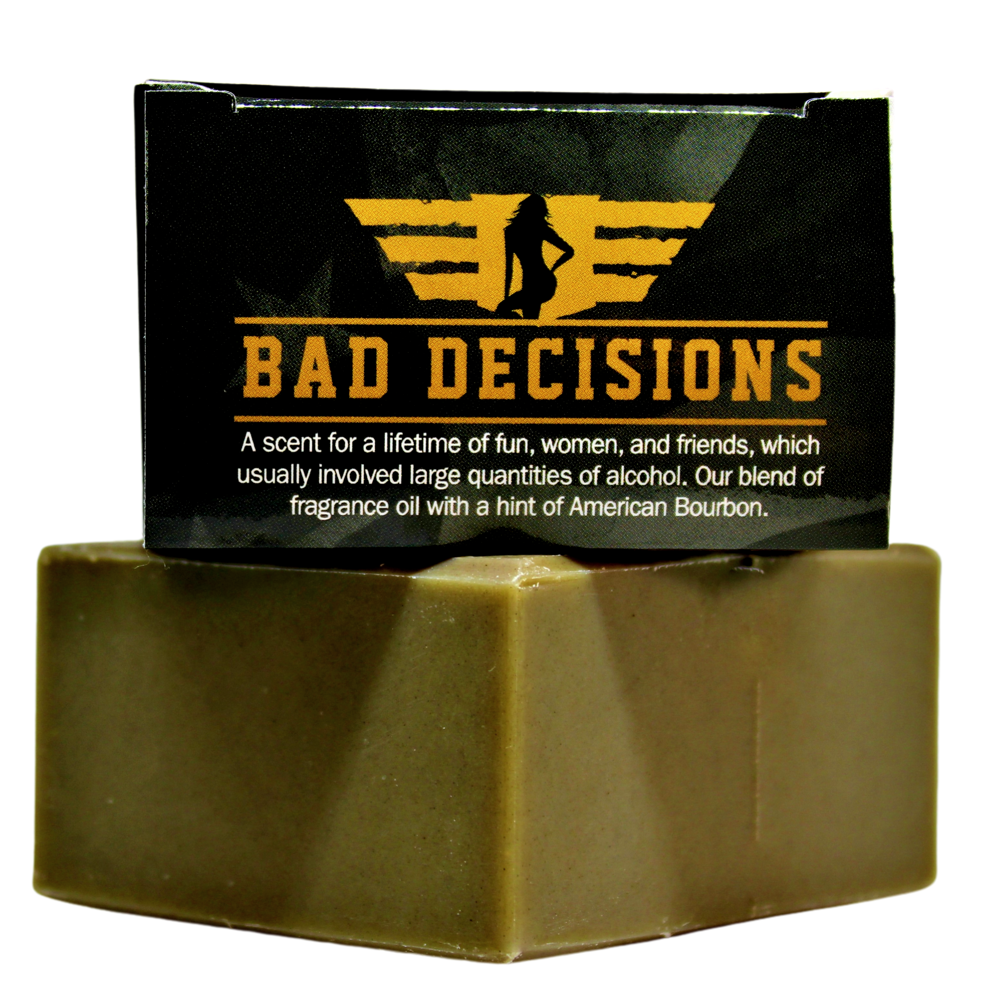 Bad Decisions Natural Soap - Hints of whiskey, orange, bergamot, clove, midnight orchid, musk, leather, oak cask, and patchouli. - Patriot Mens Company