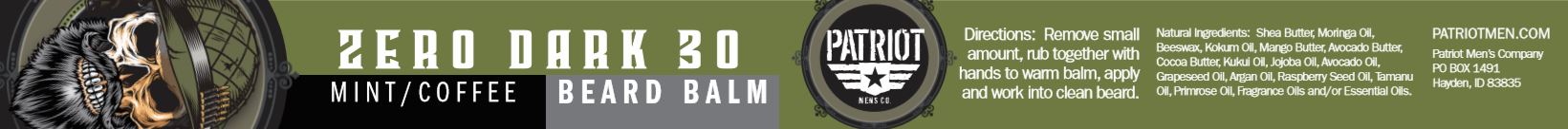 Zero Dark 30 2OZ BEARD BALM Spearmint & Brewed Coffee - Patriot Mens Company