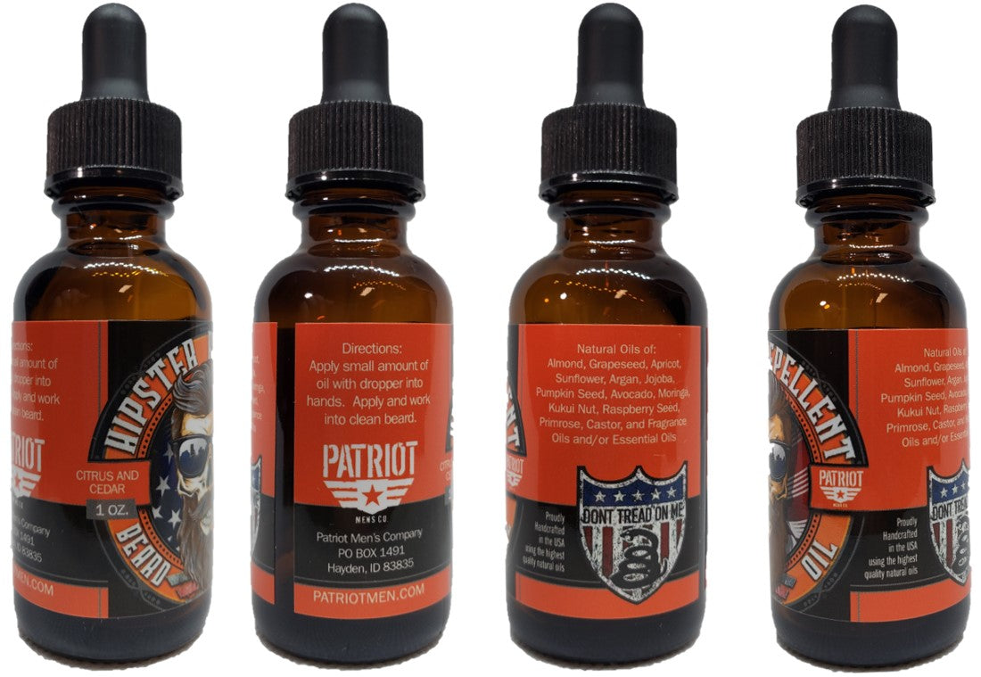 Hipster Repellent  1oz Natural Beard Oil Citrus and Cedar - Patriot Mens Company