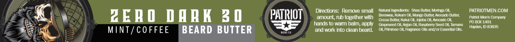 ZERO DARK 30 BEARD BUTTER 2OZ LIGHT HOLD/BEARD MOISTURIZER - Patriot Mens Company