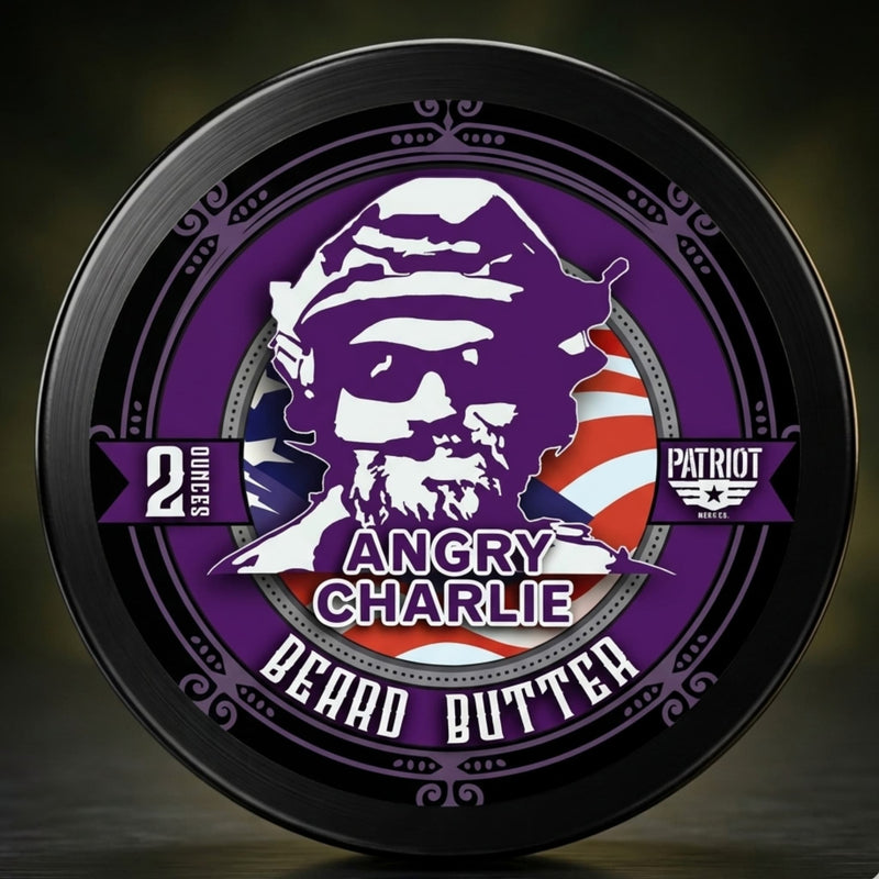 Angry Charlie Masculine Cologne with Vanilla and Cedarwood scent; profits support the Aaron Butler Memorial Foundation and Gold Star Families.