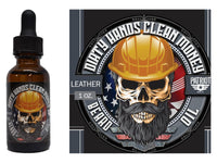 Dirty Hands Clean Money 1oz Natural Beard Oil  Leather and Oakmoss - Patriot Mens Company
