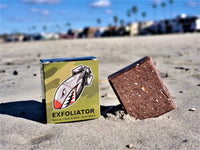 Exfoliator exfoliating natural men's soap by Patriot and Company on the beach in San Diego California