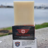 Hose Dragger natural men's soap for firefighters by Patriot and Company  soap and soap box in San Diego, California with ocean in background